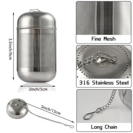 316L Stainless Steel Fruit Infuser for Water Bottles & Pitchers with Hook,BPA-Free Plastic-Free,Hot/Cold Safe Dishwasher Safe(2-Pack, L)