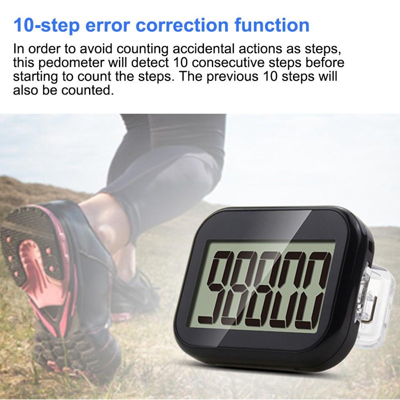 3D Pedometer with Belt Clip and Large Screen Display Walking