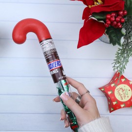 2024 Christmas Mini Snickers in Candy Cane Tube, Individually Wrapped Bite Size Pieces, Holiday Stocking Stuffer Chocolates, 2.14 Ounces (Pack of 2)