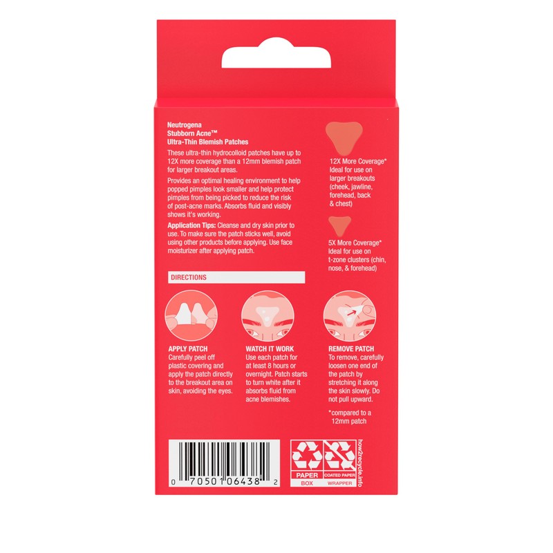 Neutrogena Stubborn Acne Ultra-Thin Blemish Patches, Acne Pimple Patches, Ultra-Thin