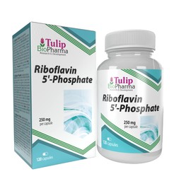 Tulip BioPharma Vitamin B2 (Riboflavin 5'-Phosphate) 250mg 120 Capsules, 3rd Party Lab Tested, High Strength Supplement, Gluten and GMO Free
