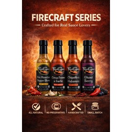 Hot Sauce Lover Gift Box by Fresco Sauce 4 Pack - Fire Roasted Pepper Blend - Citrus Fresno & Garlic - Chipotle & Habanero - Ghost Berry