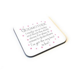 Godmother .. I Really Am So Lucky Sentimental Poem Wooden Coaster