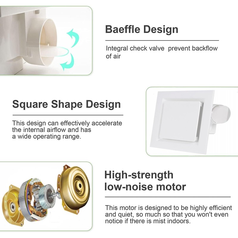 Jinhong Bathroom Fan Ceiling Mount Exhaust Ventilation Fan Ceiling Exhaust