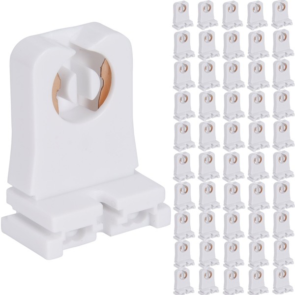 Non-shunted Turn Type T8 Lamp Holder JACKYLED 50-Pack UL Socket