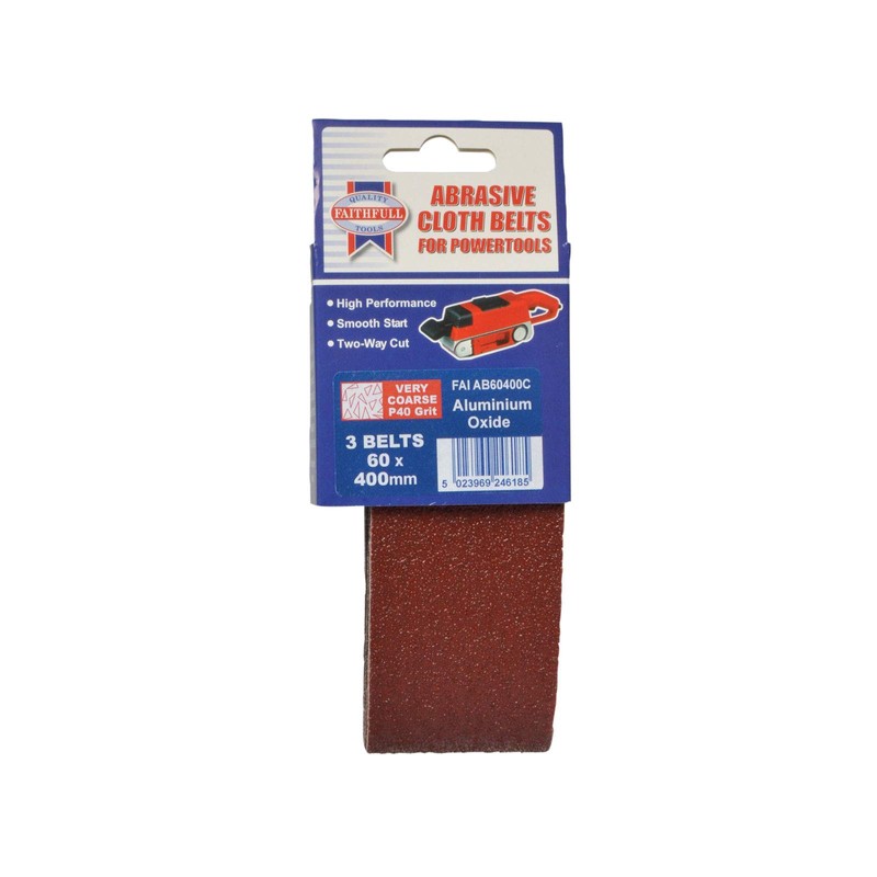 Faithfull AB60400F Cloth Sanding Belt 400 x 60mm 120g (3