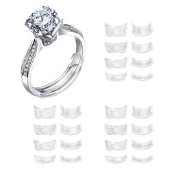 24-piece set of ring reducers, invisible, 8 sizes available, ring reducer, ring reducer, invisible, ring size seller, fits all rings, various sizes, PVC