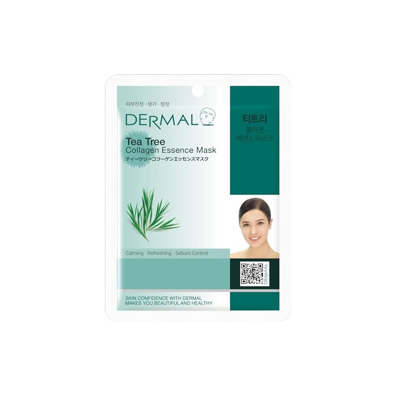 Dermal Face Pack of 100 Sheet Masks Tea Tree