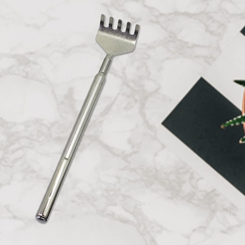 Silver Back Scratcher for Men Women,Extendable Stainless Steel Telescoping Backscratchers