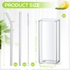 6 Pieces Square Drinking Glasses 13 oz Square Glass Cups