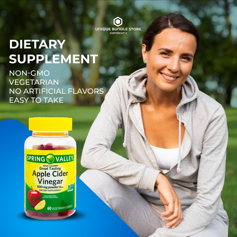 Spring Valley, Apple Cider Vinegar Gummies Non GMO Dietary Supplement,