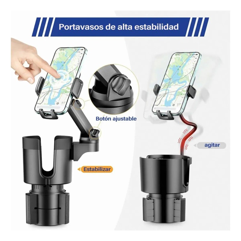 . Portavasos Telescópico Autoportante 2 En 1 Para...