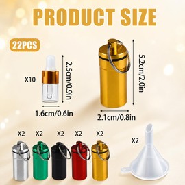 20 Pcs Anointing Oil Bottles Travel Split Bottle Eye Dropper, 2ml, 5 Colors
