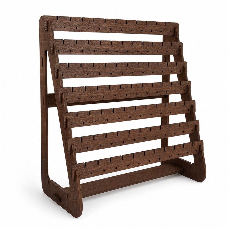 Wooden Earring Display Stand, Large Capacity Multi-Tier Jewelry Organizer Rack