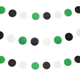 MOWO Hot Pink Orange and Gold Paper Garland Circle Dots Hanging Decoration for Birthday Graduation Wedding Bachelor Bachelorette Party, 2.5'' in Diameter, 10-feet, 2 Strands