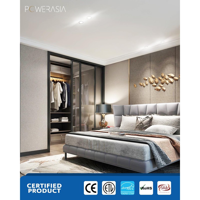 POWERASIA 12 Pack 6 Inch Ultra-Thin LED Recessed Ceiling Light