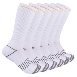 Cat mens 6-pack Half Cushioned Crew Sock, White (6 Pack), X-Large US