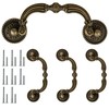 4 Pack Bail Pull Handles, 3.5 Inch Hole Center Antique