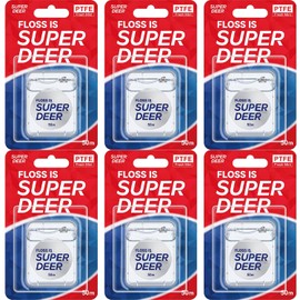 Hilo dental plano Super Deer, cinta de PTFE con sabor a menta, resistente a desgarros, se expande y estira para una limpieza profunda, suave con las encías, elimina la placa y se desliza suave