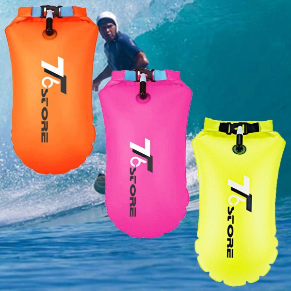 T6 Safety Inflated Swim Buoy Float Tow Airbag 15L Swimming