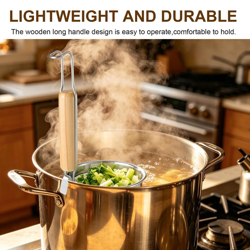6 Pcs Stainless Steel Pasta Strainer Basket,5.5x5.5x13.7 inches Noodle Strainer