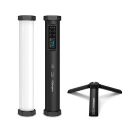 Walimex pro Light Stick Small M10 Video Light with Bi-Colour and RGB Full Spectrum, Magnetic Video Light, Studio Light with 9 Effects