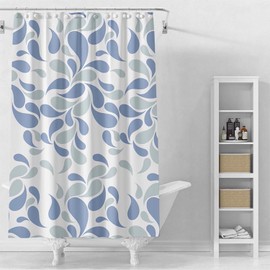 TIKABC Water Droplets Shower Curtain Liner, 4G PEVA Shower Liner, Plastic Peva Waterproof Shower Curtains, 72x72 inch with Grommet Holes 3 Magnetic Weights