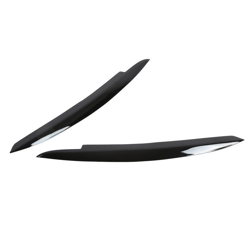 Pair Car Headlight Eyebrows Left Right Glossy Black Modification Replacement
