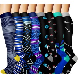 Graduated Copper Compression Socks for Men & Women Circulation 8 Pairs 15-20mmHg - Best for Running Athletic Cycling