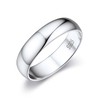 Suplight Solid 925 Sterling Silver 5mm Plain Classic Dome Wedding