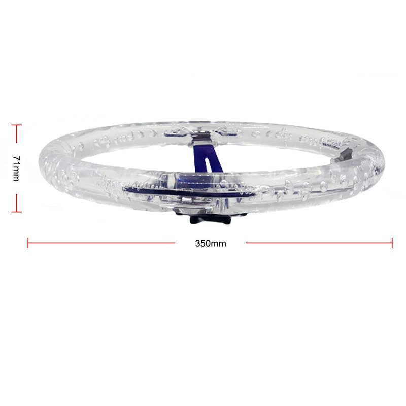 YEHICY 14" Transparent Acrylic Racing Steering Wheel 6 Bolt Neo