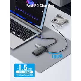 Lemorele Lemorele Docking Station Dual Monitor, 6 in 1 USB C Hub Multiport Adapter w/2 HDMI 4K, 5Gbps USB3.0 & 2 USB2.0, 100W PD Charging - USB C Dock for Laptop Dell/Lenovo/HP/MacBook/Surface - Plug and Play