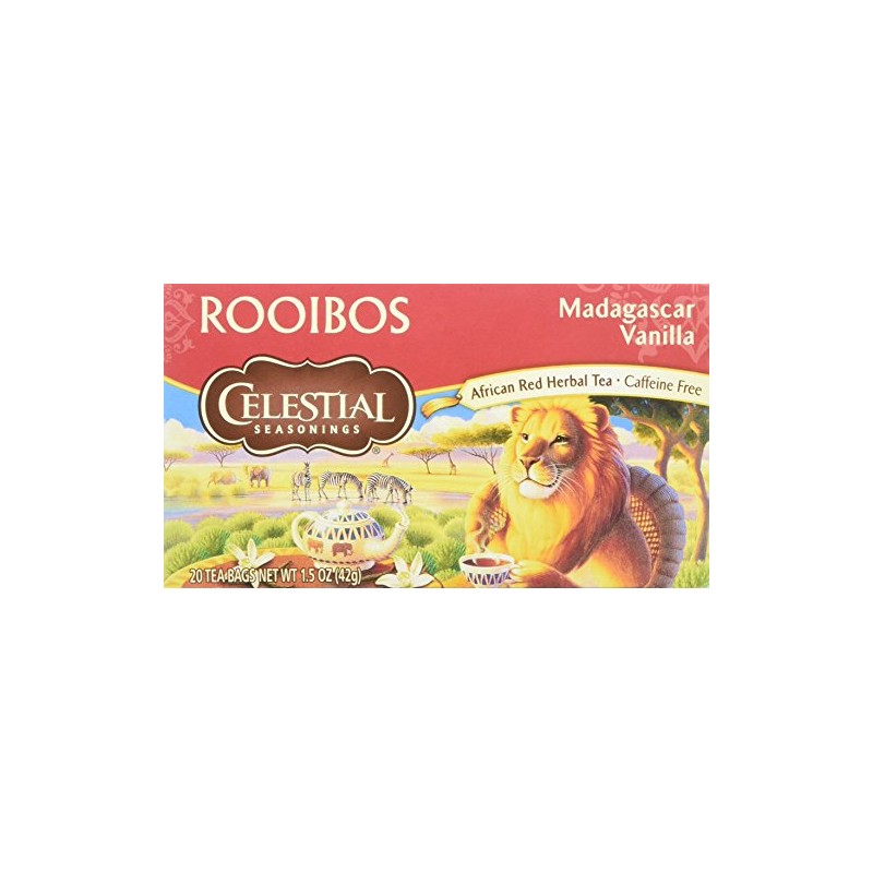 Celestial Seasonings Madagascar Vanilla Rooibos African Red Herbal Tea, 20