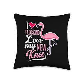 I Flocking Love My New Knee Funny Knee Replacement Surgery Throw Pillow
