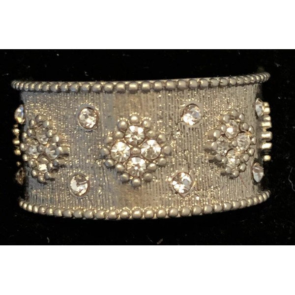 Unbranded Italian Designer Matte Wt Gold Plated Band Ring Adjustable