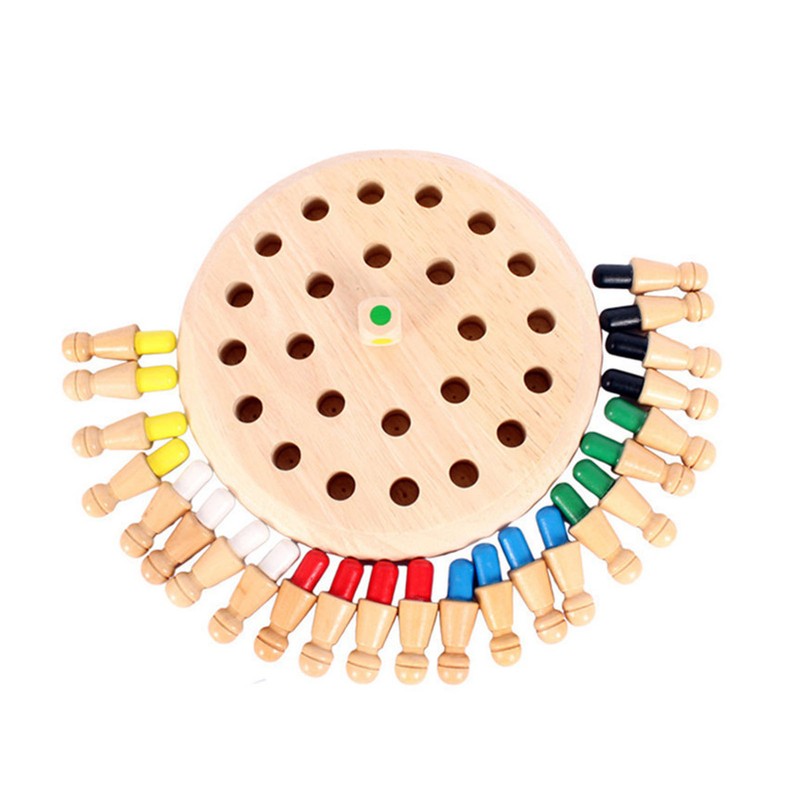 Wooden Memory Chess Game Logic Thinking Training Color Matching Stick