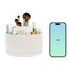 White Rotating Makeup Brush Organizer with Dividers
