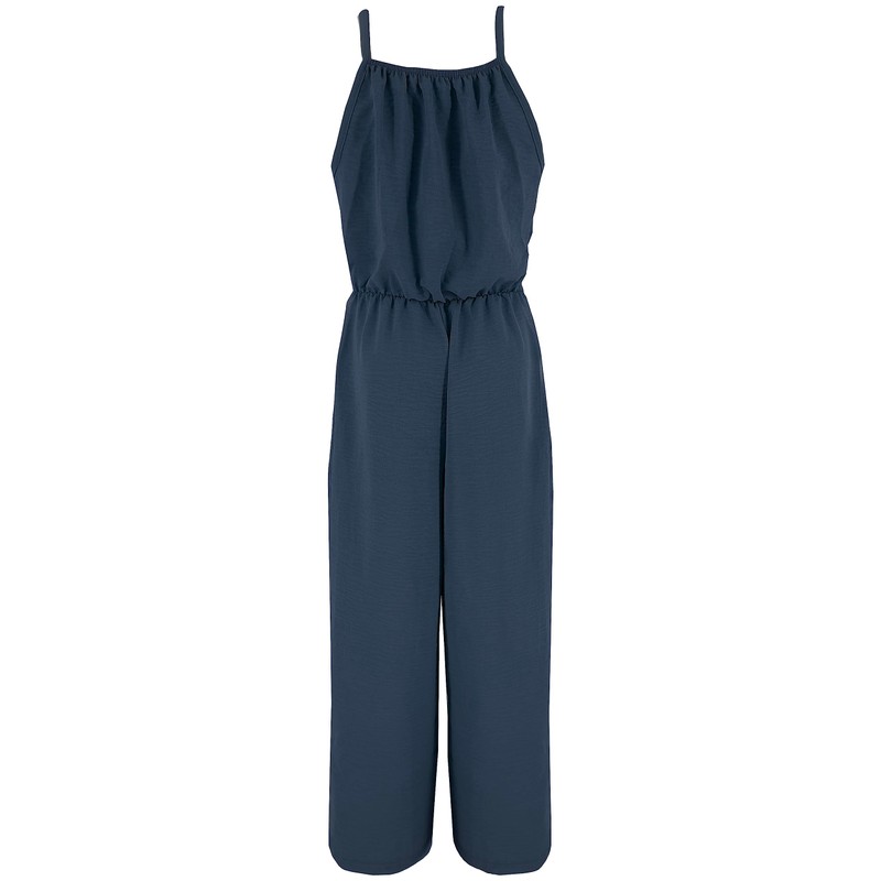 Girls Long Sleeveless Jumpsuit 8809, blue