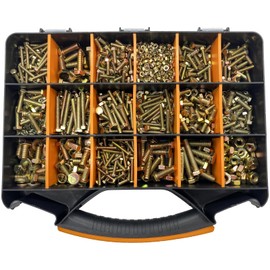 2001pcs Metric Bolt Assortment, Nuts and Bolts Assortment Kit, Metric Bolt Kit, M4 M5 M6 M8(12-40mm) Grade 8.8 Heavy Duty Bolts and Nuts Kit, Yellow Zinc Plated Coating, 20 Sizes