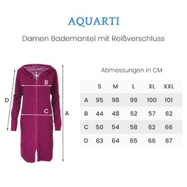 Aquarti Women's Dressing Gown with Zip Striped Short Cotton, Striped Purple