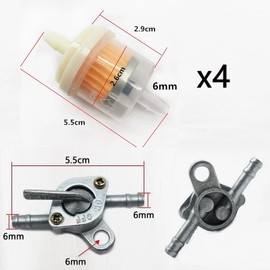 Petrol Hose Kit, Motorcycle Fuel Filter Moped, Petrol Hose Set Including 3 Pieces 15 cm Fuel Line 5 mm + 4 Pieces 5 mm Fuel Filter + 10 Pieces Hose Clamps for Car Motorcycle Scooter Lawn Mower