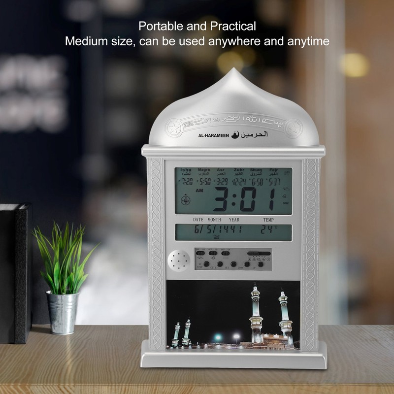 Digital Azan Mosque Prayer Clock Calendar Alarm Clock Multifunction Muslim