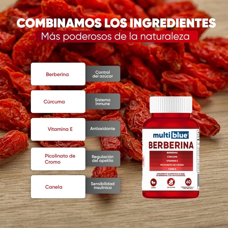 MULTIBLUE Berberine Complex with Turmeric, Cinnamon & Chromium - Cardiovascular