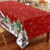THAWAY Christmas Tablecloth 60×84 Inch Rectangular Winter Snowman House Christmas