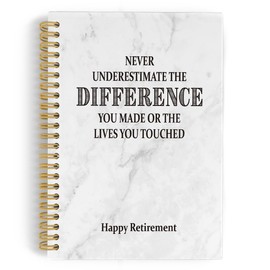 ANIANG Retirement Gifts Spiral Notebook, Never Underestimate The Difference You Made, Farewell Coworker Leaving Gifts for Women Coworkers 5.5"x8.3" 164pages Lined Journal Notebooks College Ruled
