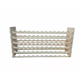 FixtureDisplays Wine Rack Stackable Storage Stand Display Shelves, Pine wood, 72 Bottle Capacity