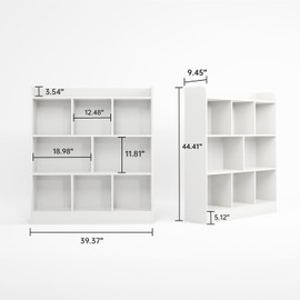 MXV Cube Storage Organizer, Cube Shelf, Display Bookcases for Bedroom,Living Room, 3-Tier 8 Cubes Bookshelf, White