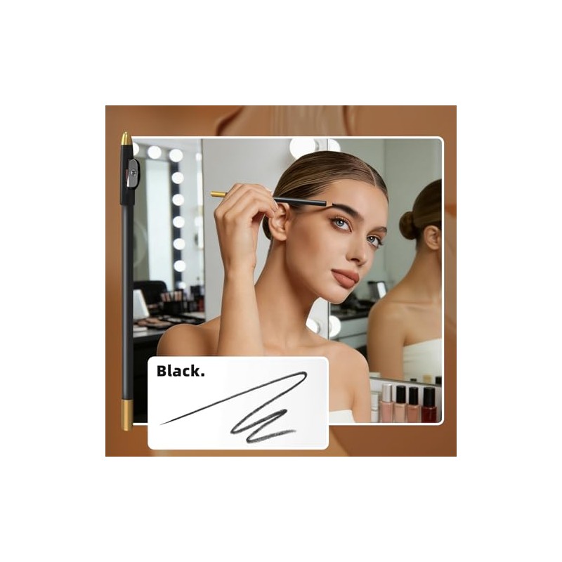 Lápiz de Barbero, 12 Pcs con Sacapuntas (Negro)