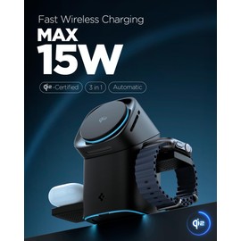 Spigen OneTap MagFit Qi2 3-in-1 Wireless Charger
