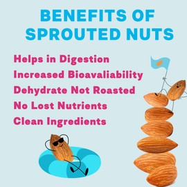 Daily Crunch Sprouted Almonds, Cacao and Sea Salt, Sweetened with Monk Fruit, Hint of Maca, 5 Ounce Multi-Serve Resealable Bags, Pack of 6 - Sprouted and Dehydrated for a Unique Crunch, Keto Friendly, Non-GMO, Oil Free, Vegan, Healthy Snack
